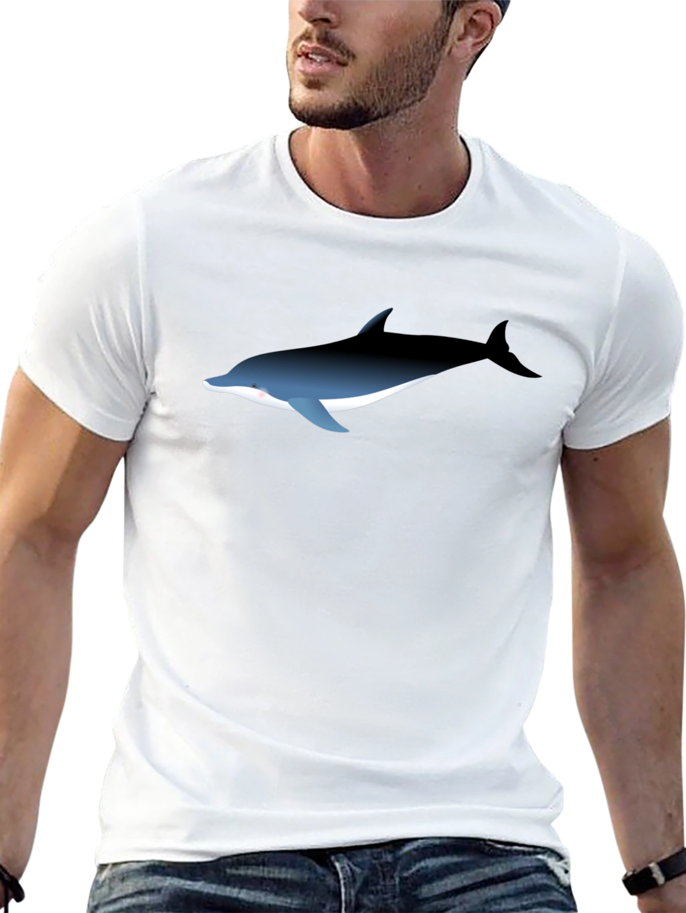 Dolphin Graphic Black T-Shirt
