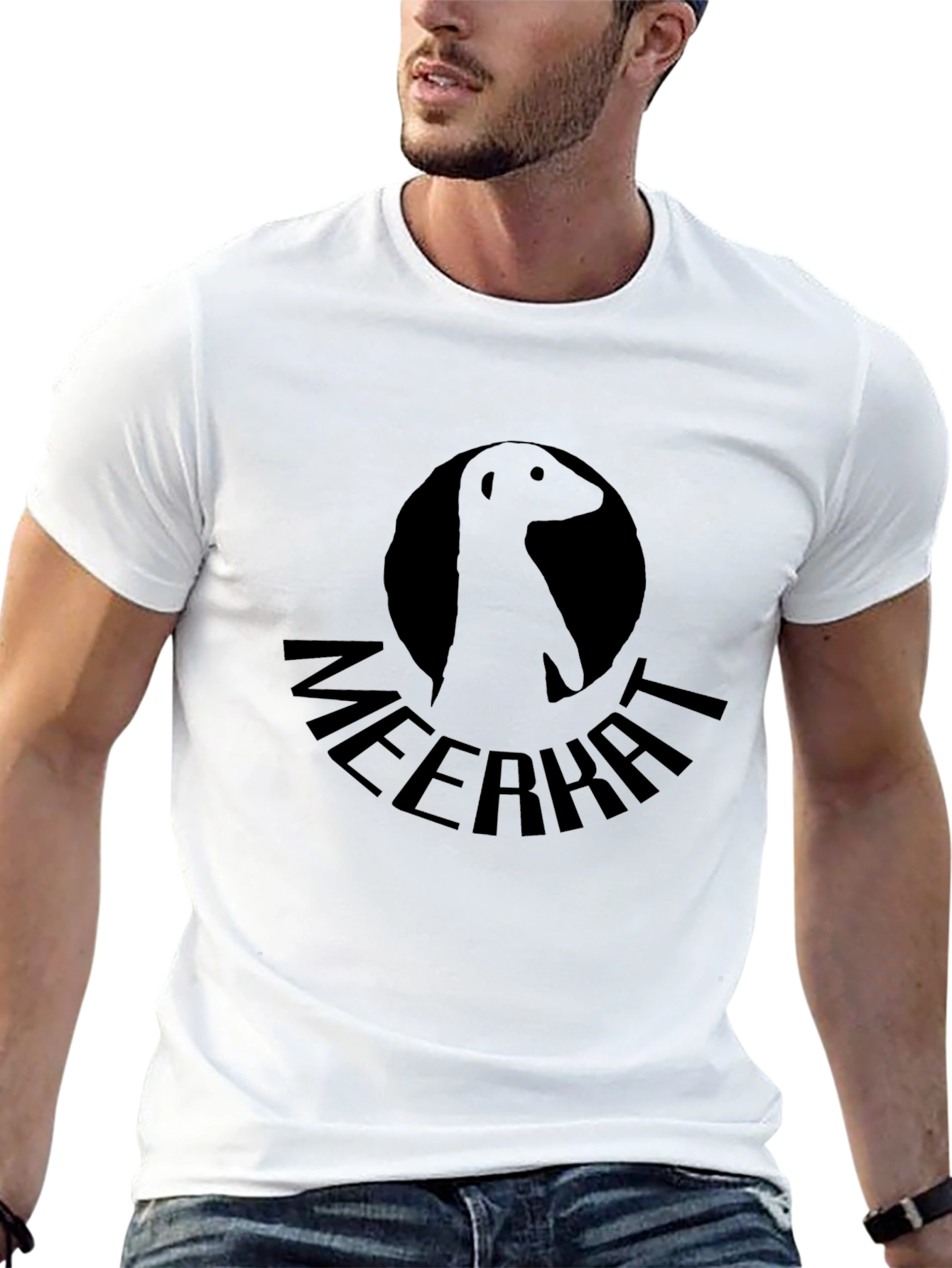 Meerkat Graphic Tee - Black Crew Neck T-Shirt