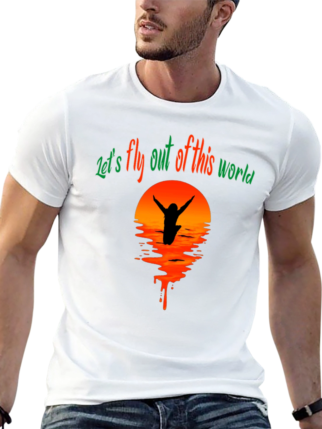 Lets Fly Tee - Sunset Silhouette Graphic T-Shirt