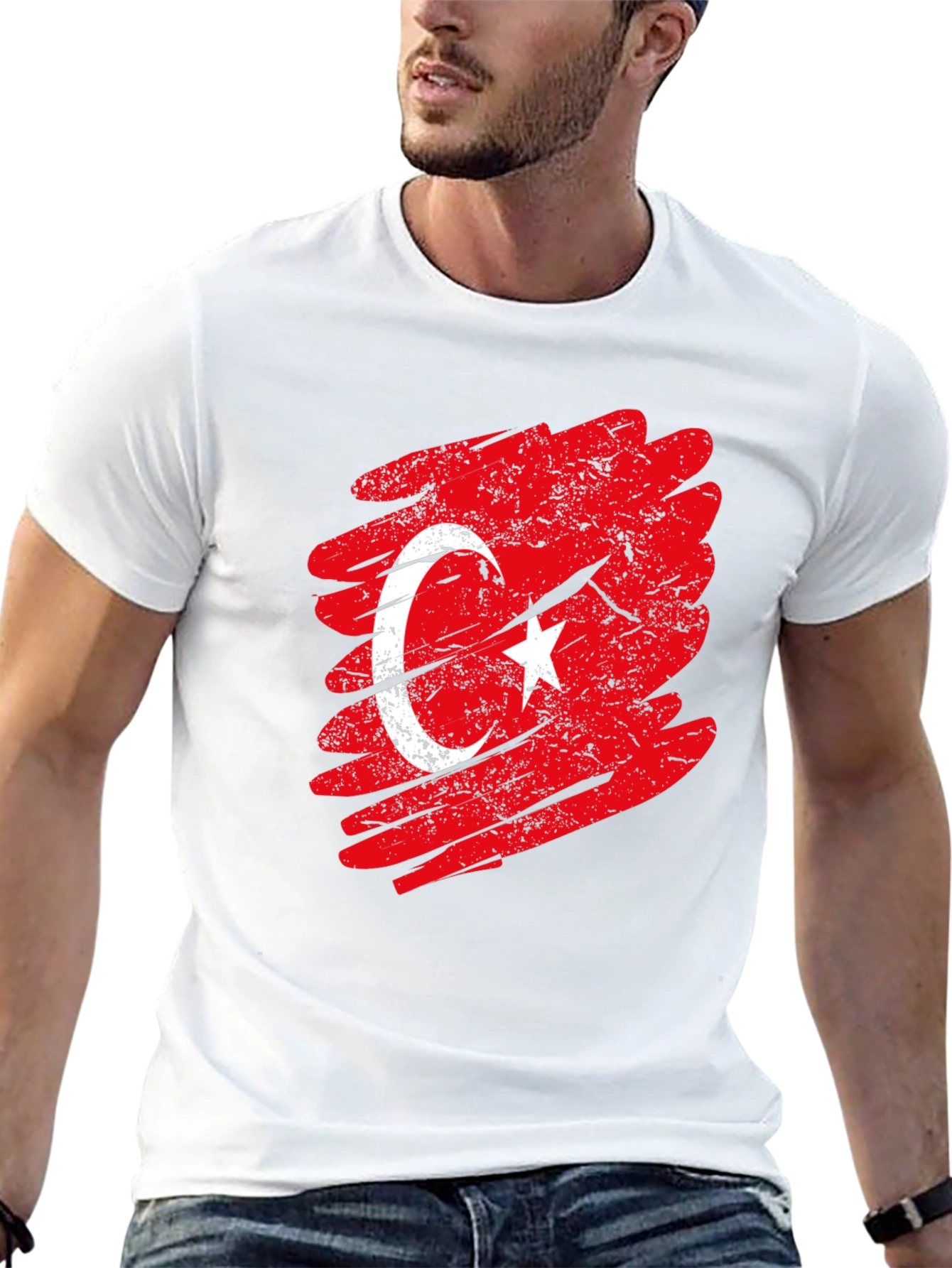 Turkish Flag T-Shirt Distressed Design Patriotic Tee
