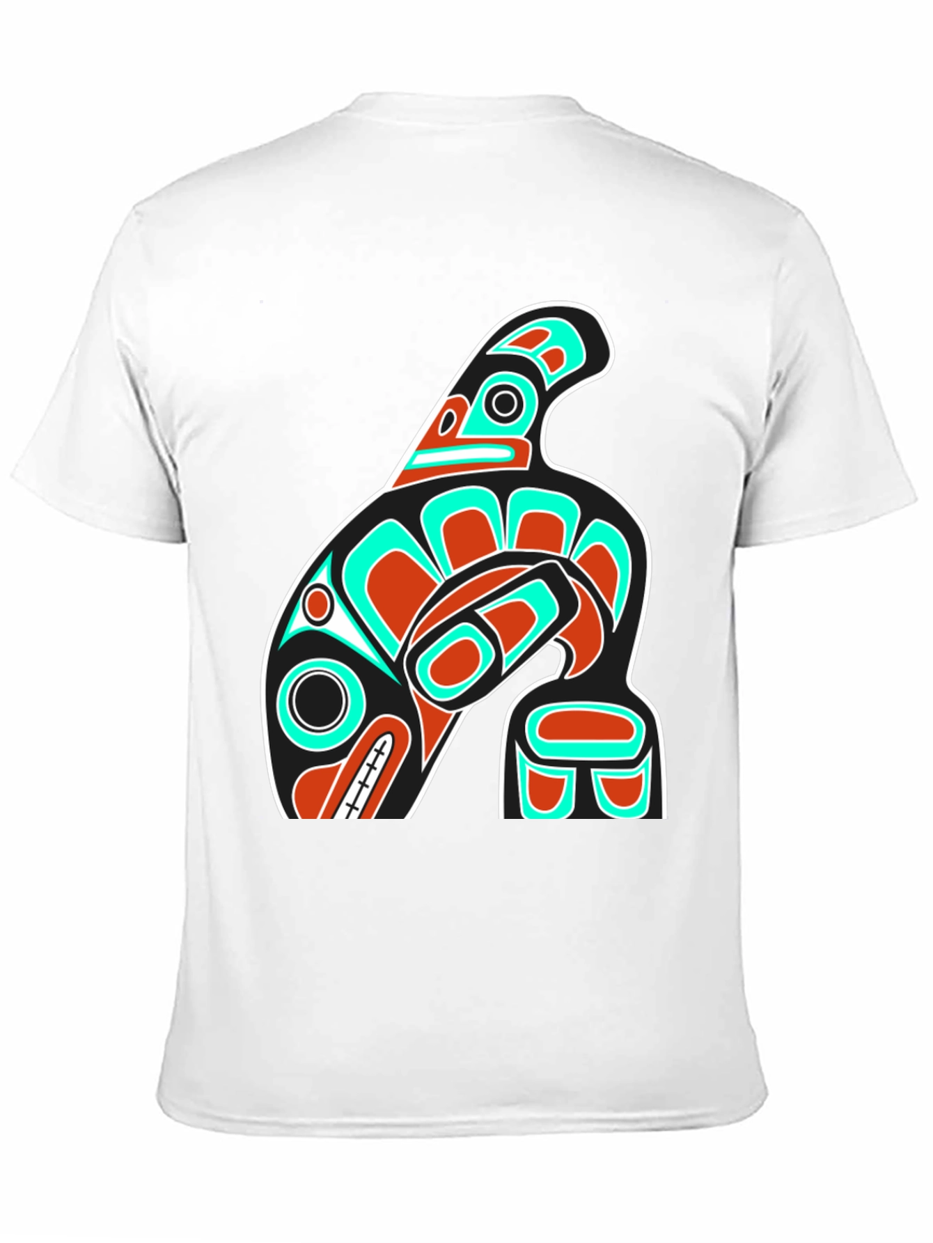 Unique Black T-Shirt with Orca Totem Design