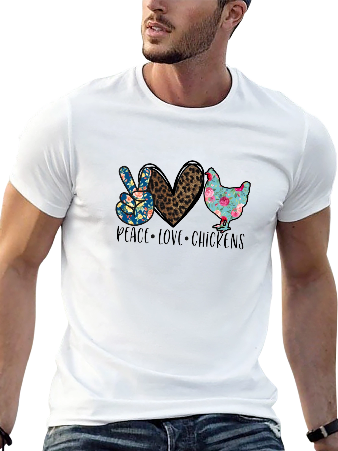 Peace Love Chickens Graphic T-Shirt