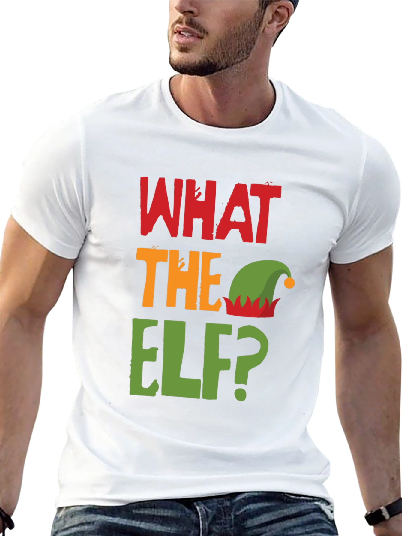 Festive Holiday What the Elf Graphic T-Shirt