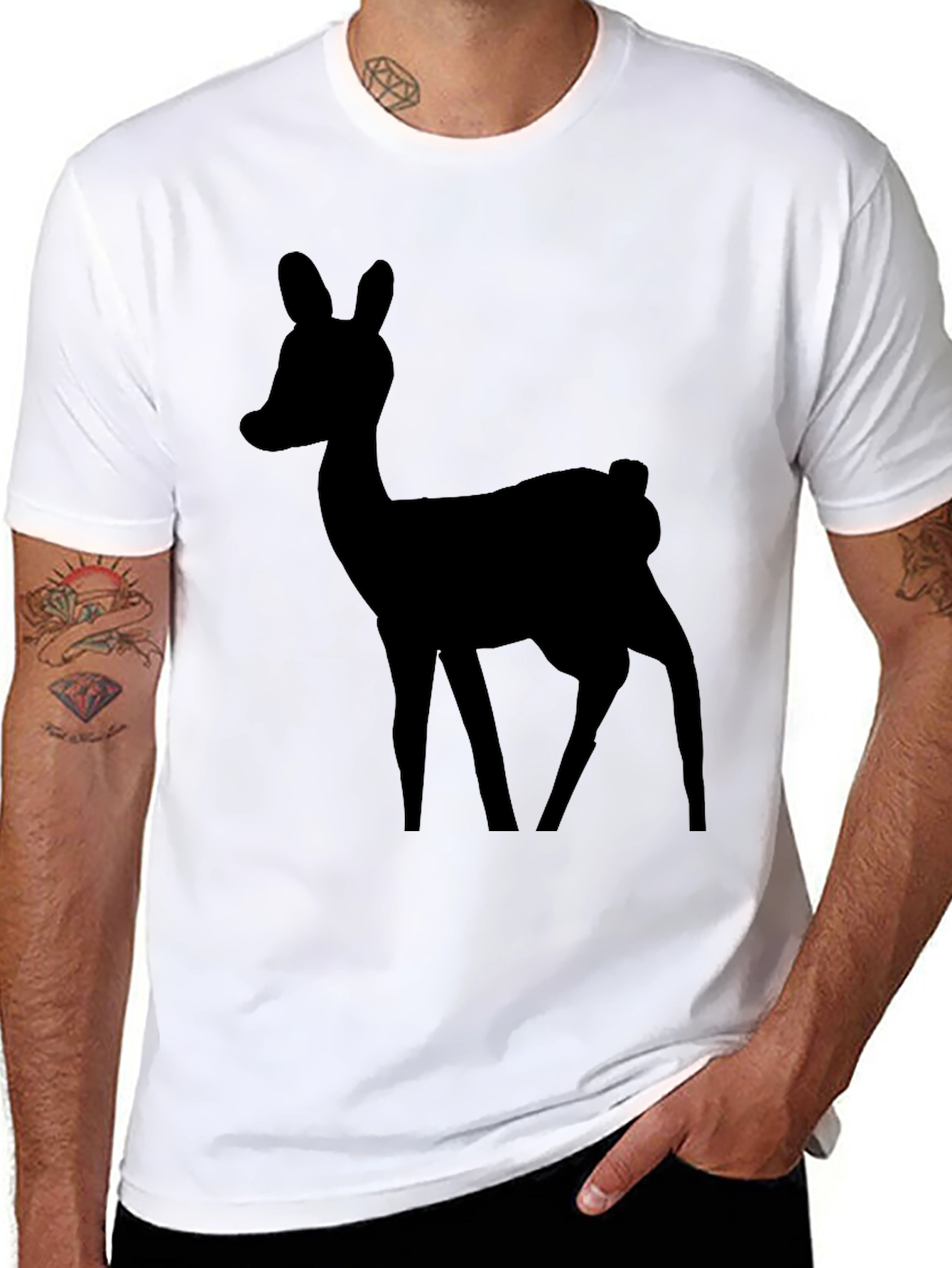 Black Deer Silhouette Graphic Tee