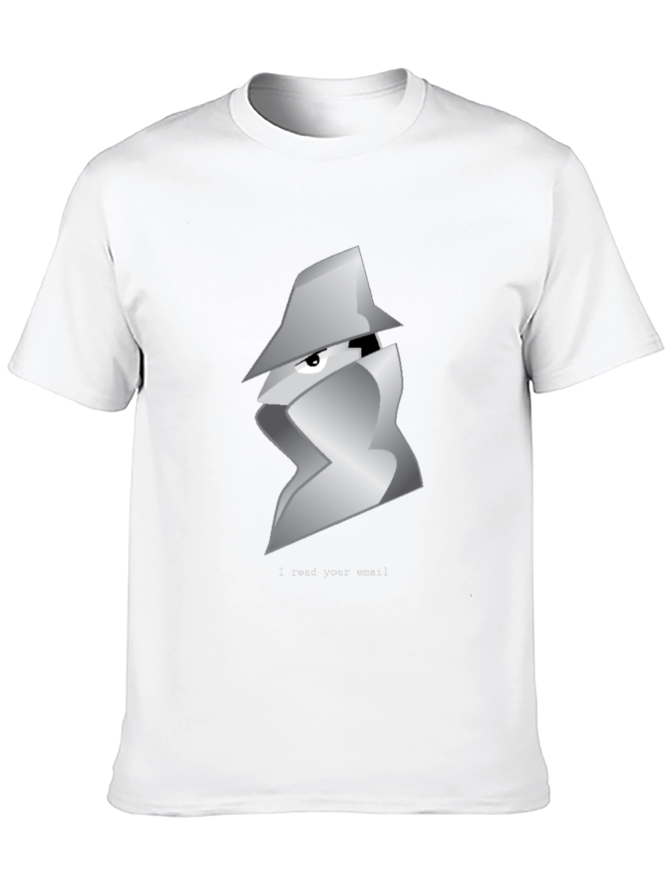 Spying Email Tee - Black Cotton T-Shirt