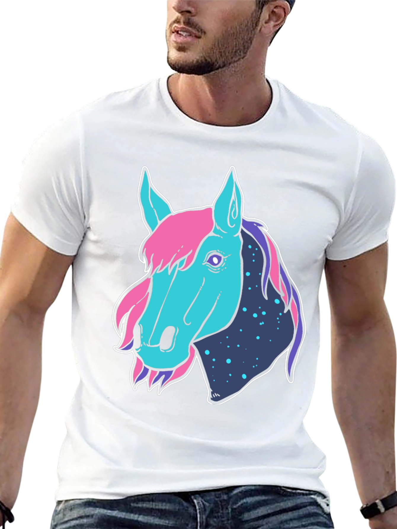 Cosmic Horse Graphic Tee - Stylish & Unique