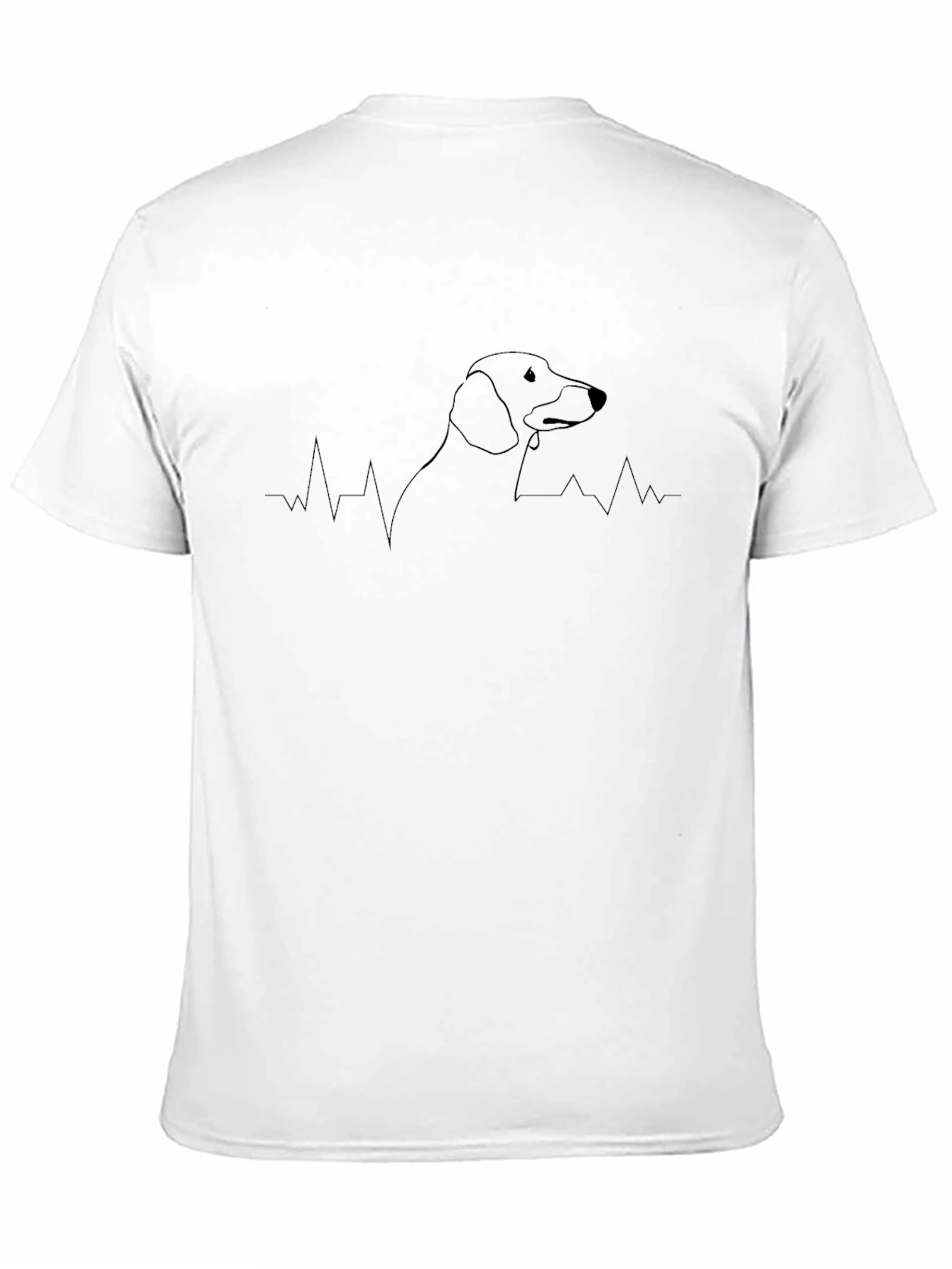 Dachshund Heartbeat T-Shirt - Black Line Art