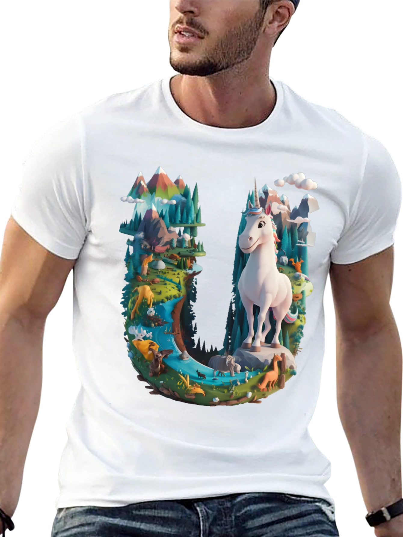 Unicorn Letter U Graphic Tee
