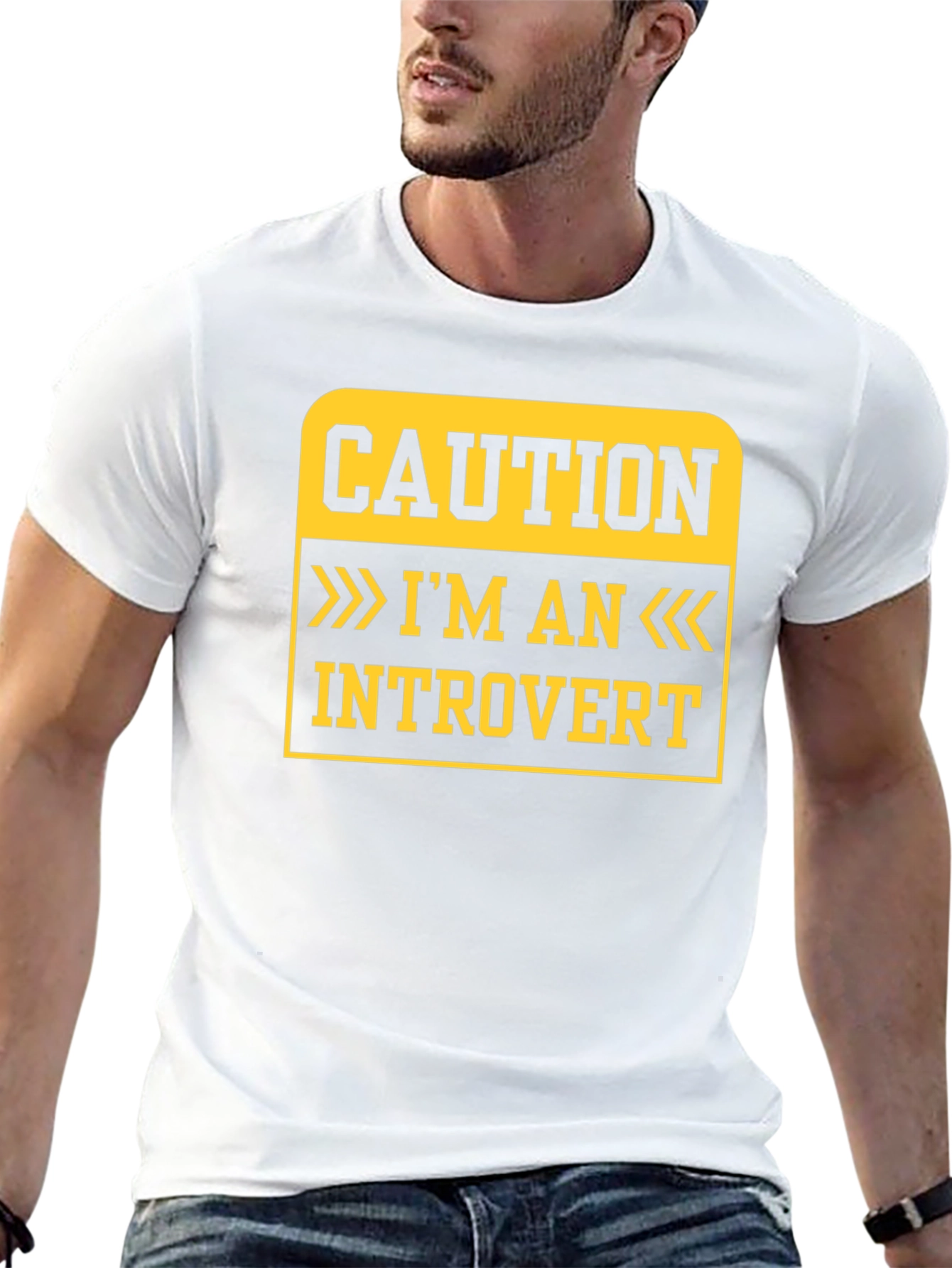 Caution Introvert T-Shirt - Funny Statement Tee