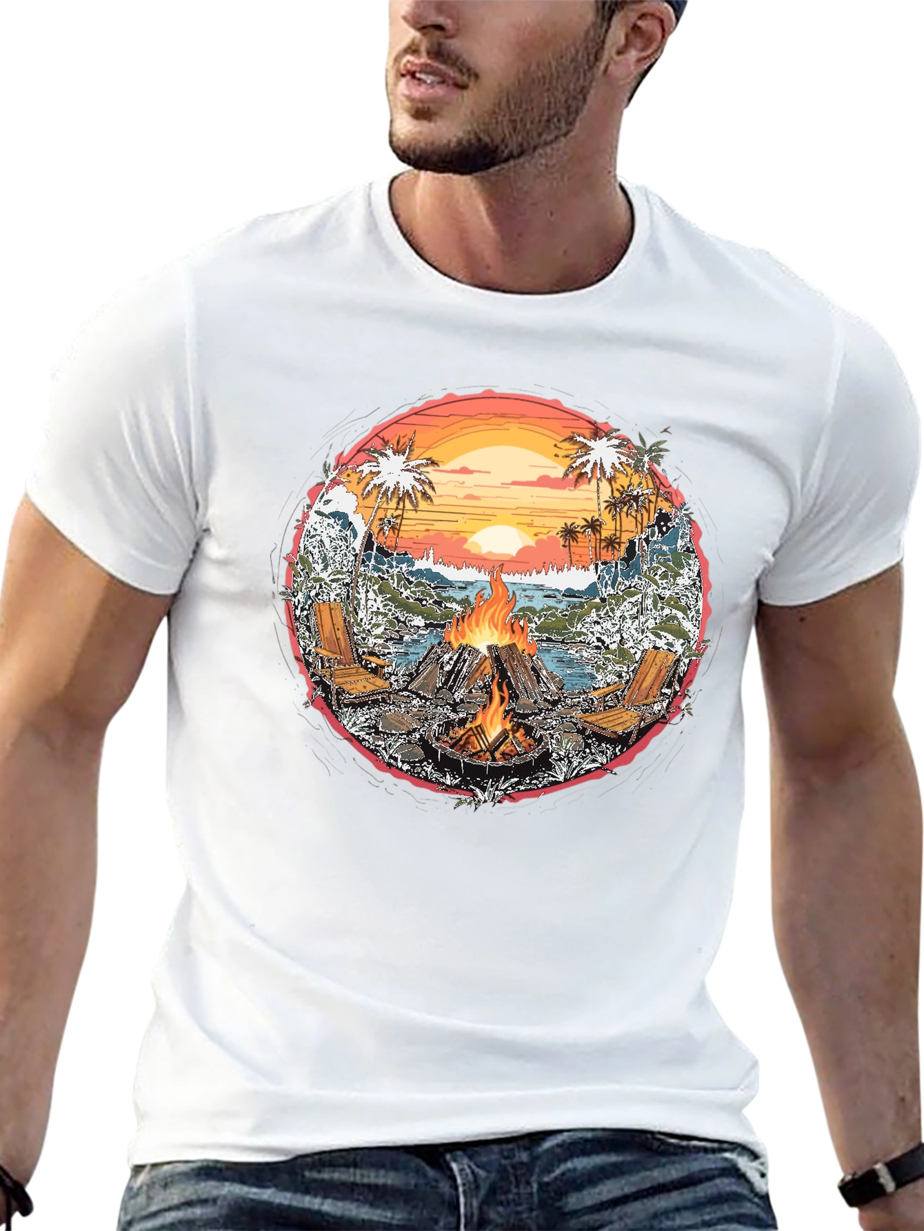 Beach Bonfire Graphic Tee