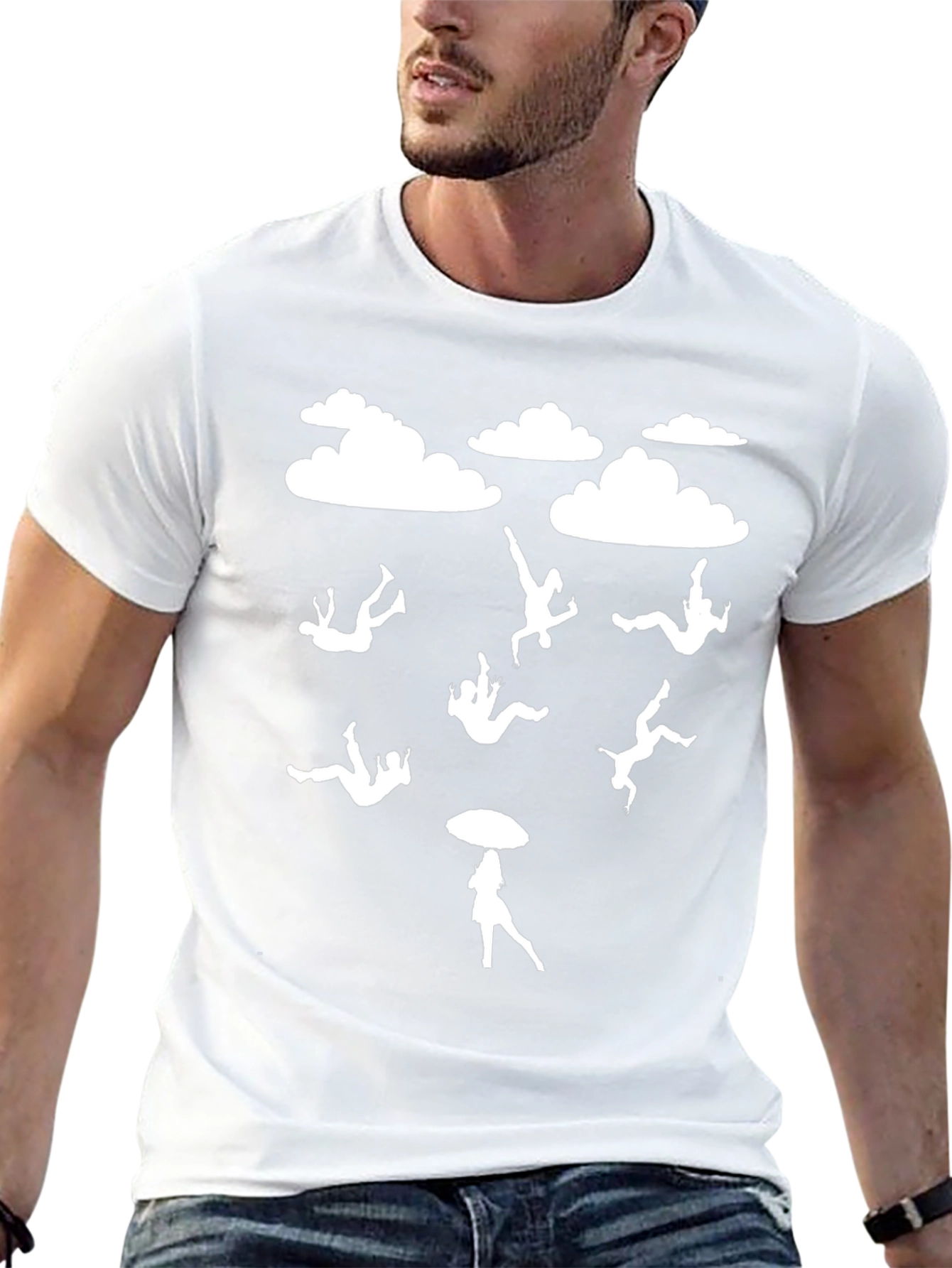 Raining People Black Graphic Tee Shirt