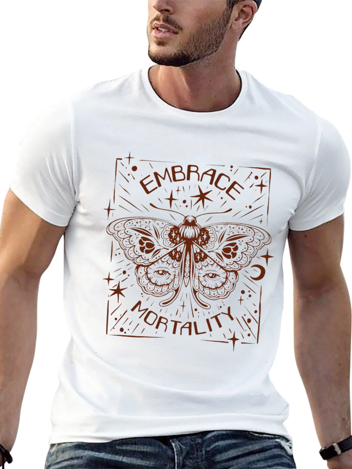 Embrace Mortality Graphic Tee - Stylish Crew Neck