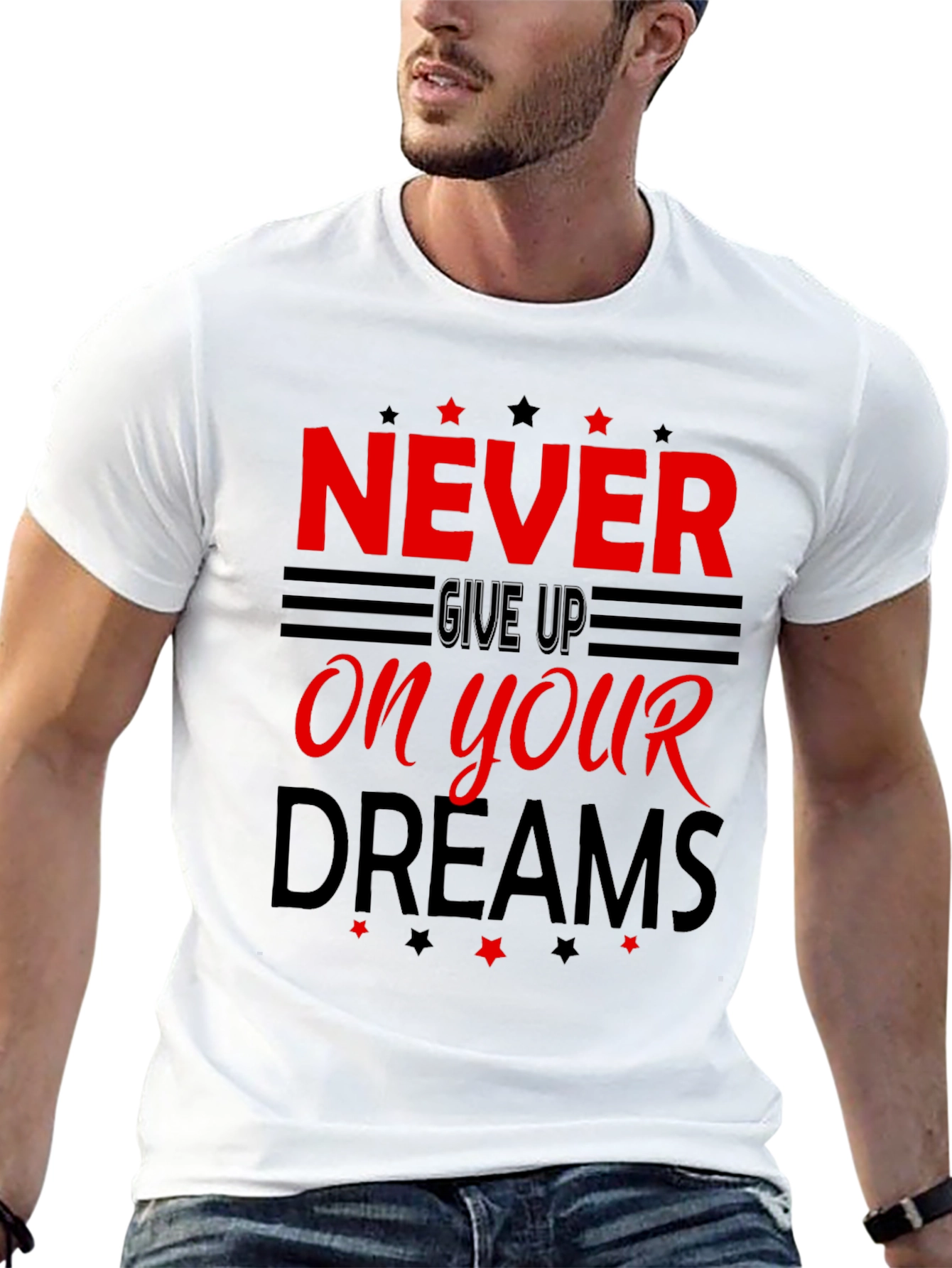Never Give Up Motivational Graphic T-Shirt