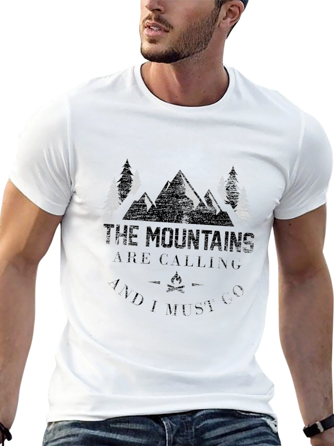 Mountains Are Calling Black T-Shirt