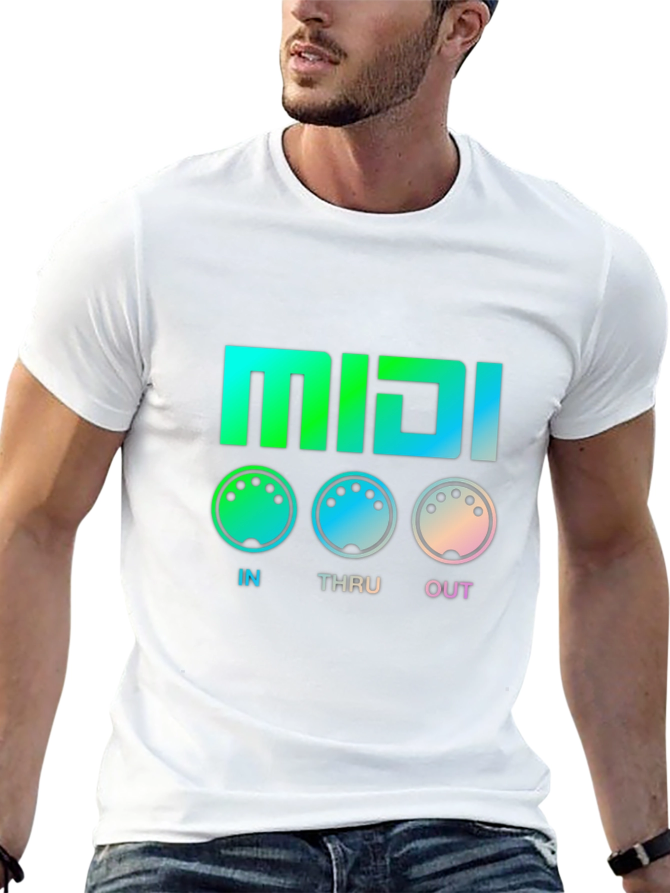 MIDI In Thru Out T-Shirt - Musician Gift