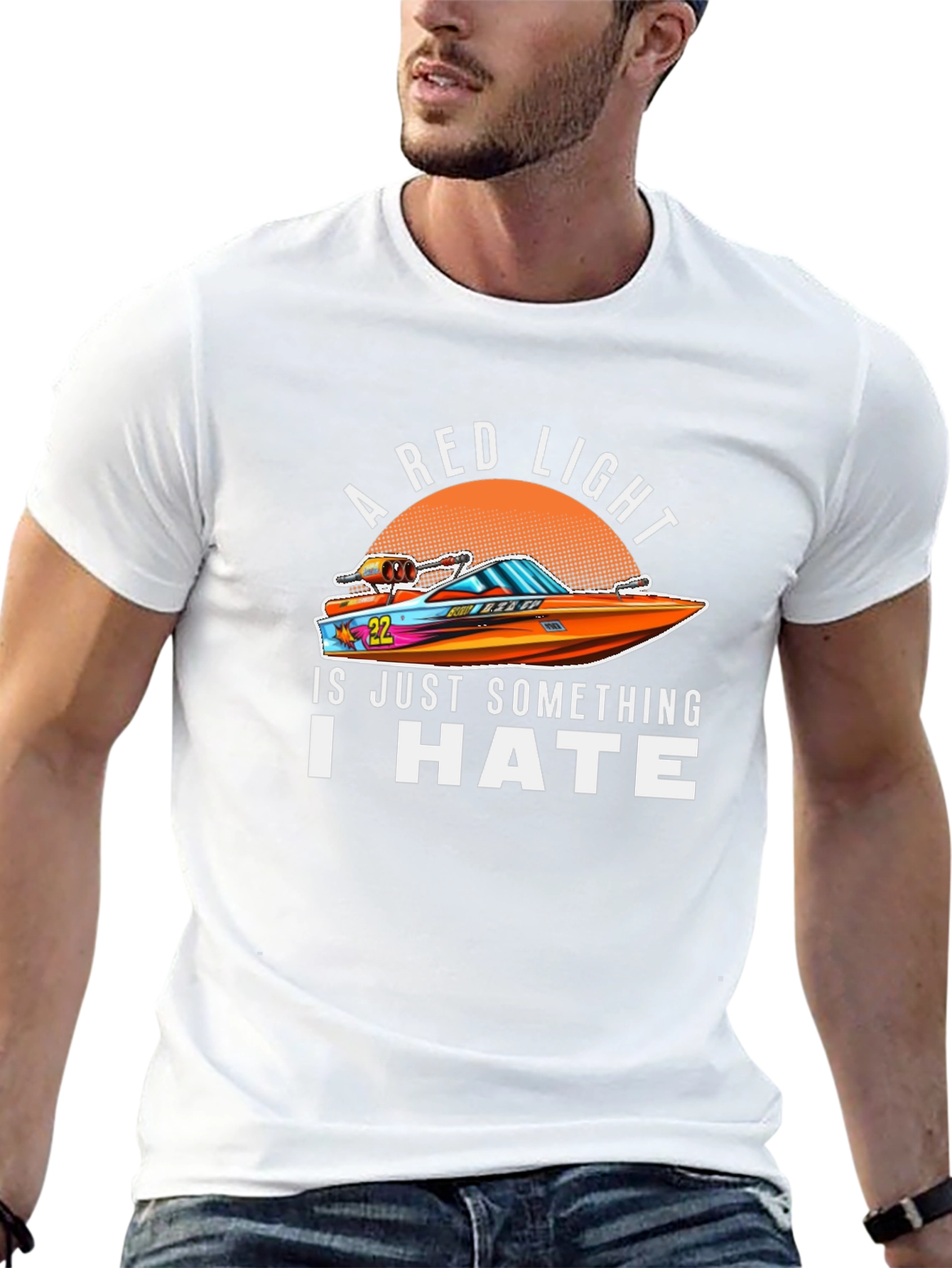 A Red Light I Hate Boat Graphic T-Shirt