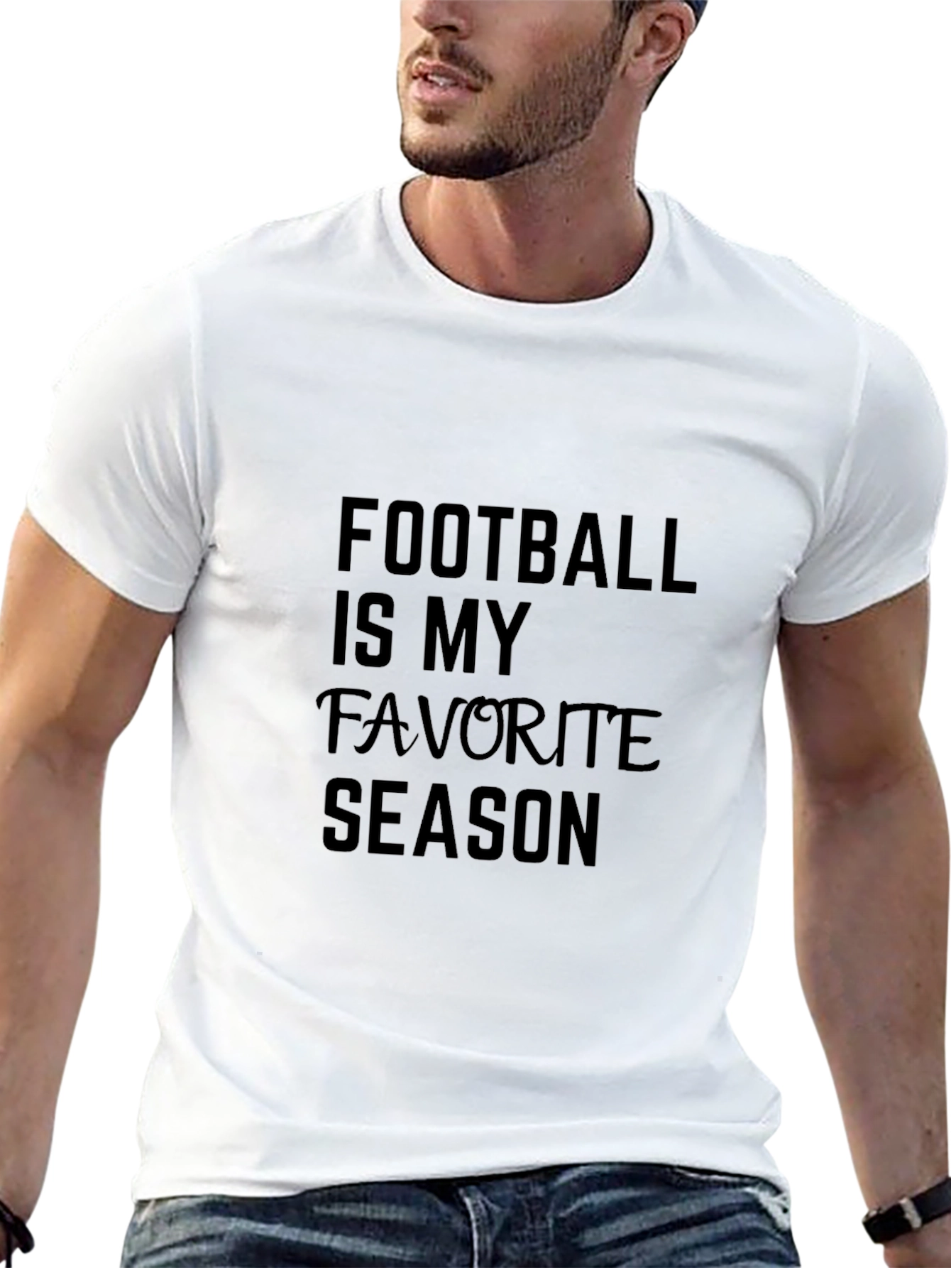 Football Is My Favorite Season Black T-Shirt