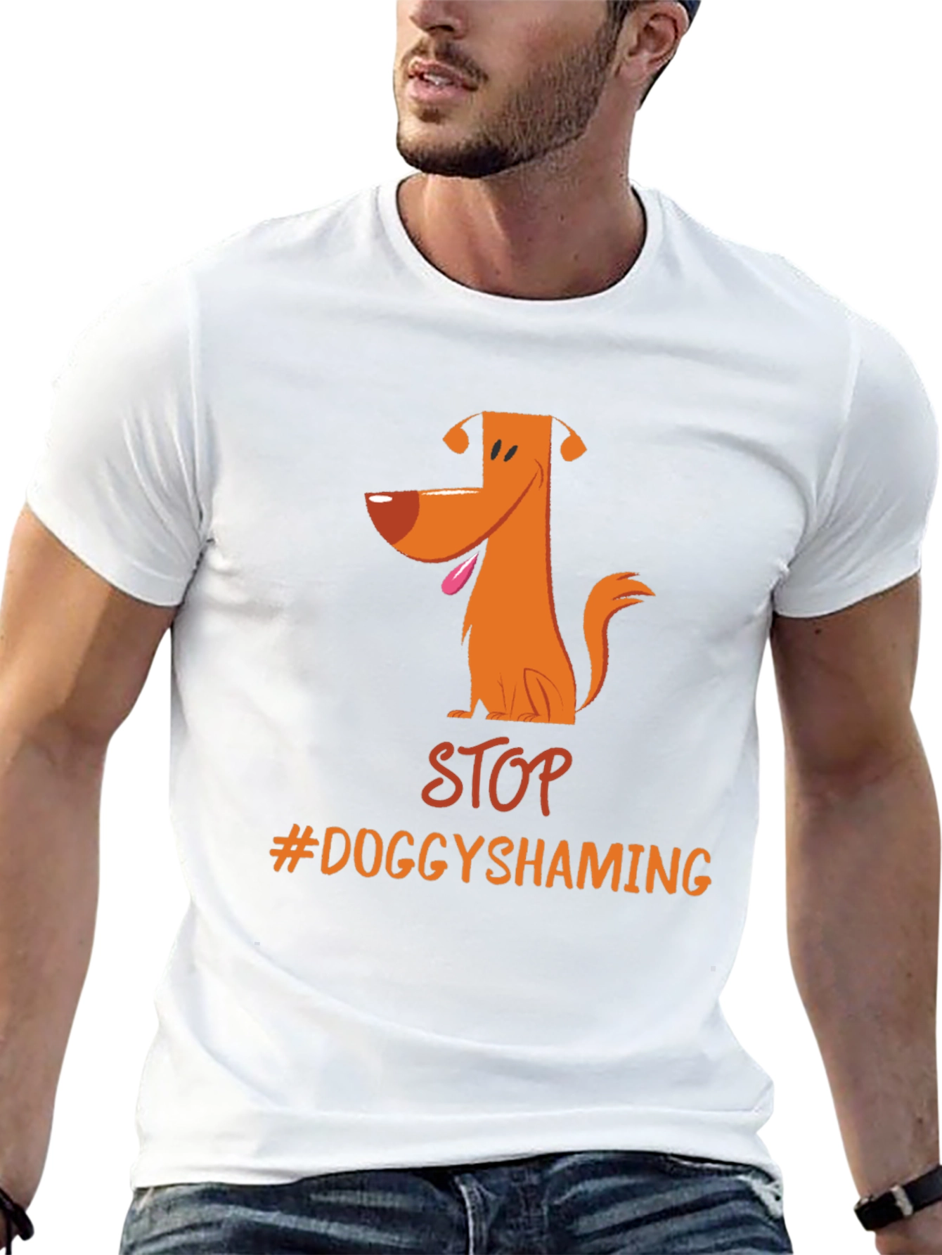 Stop Doggy Shaming T-Shirt - Black Cotton