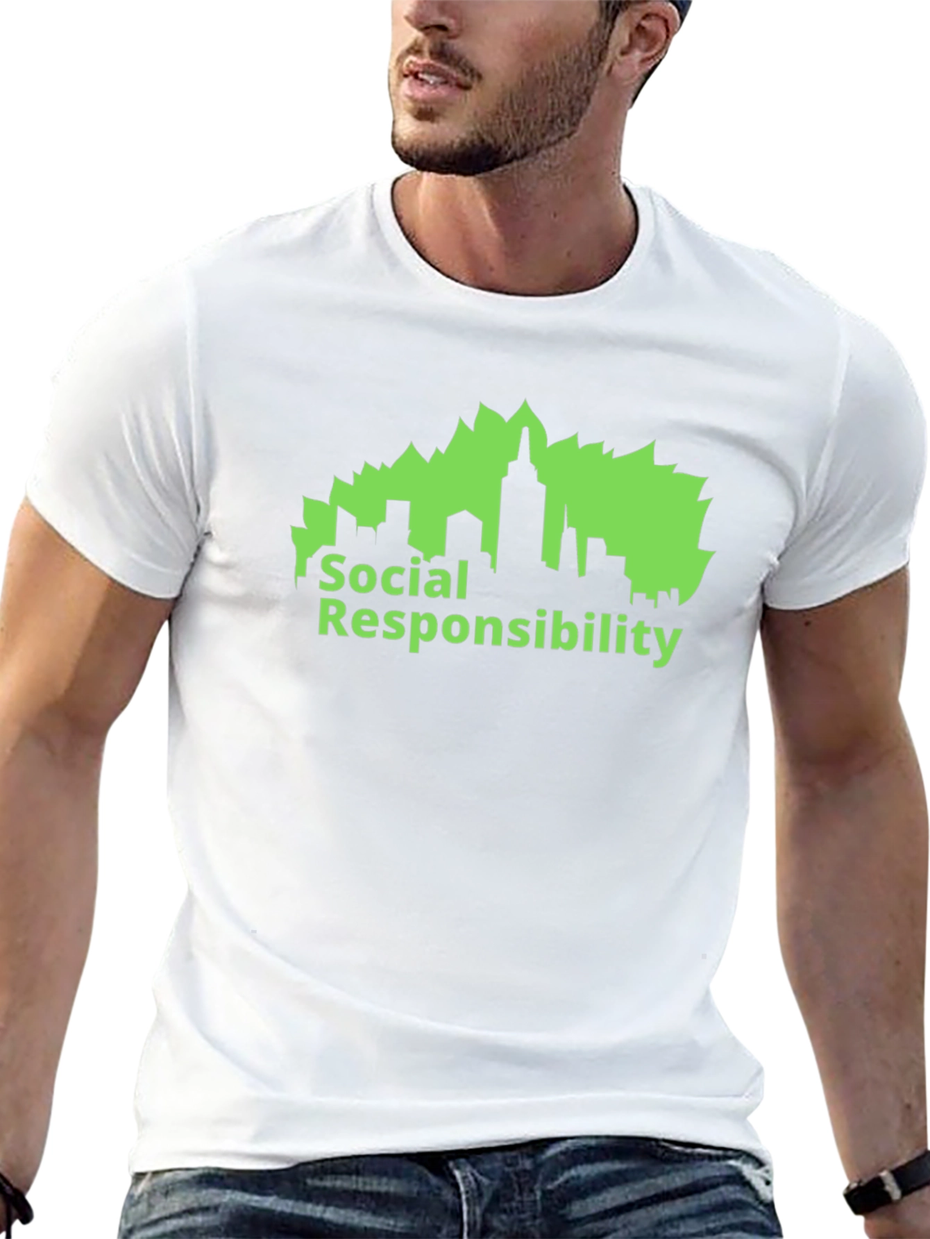Social Responsibility Graphic Tee - Black Cotton Blend