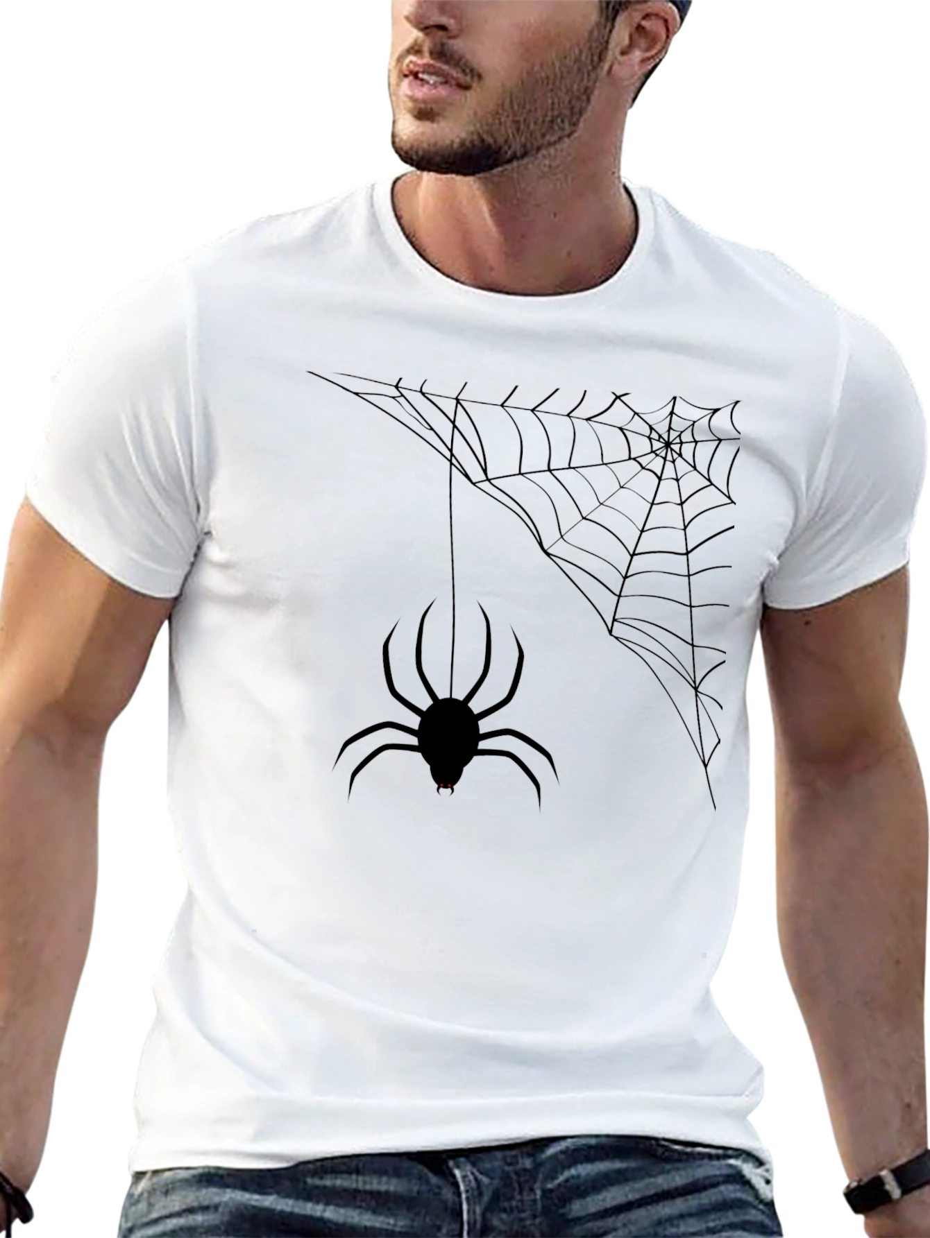 Spider Web Graphic Tee - Halloween Style