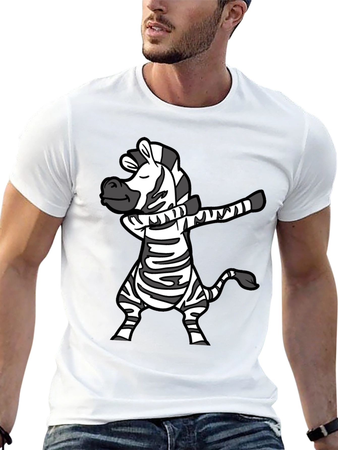Dabbing Zebra Graphic Tee - Fun & Stylish T-Shirt