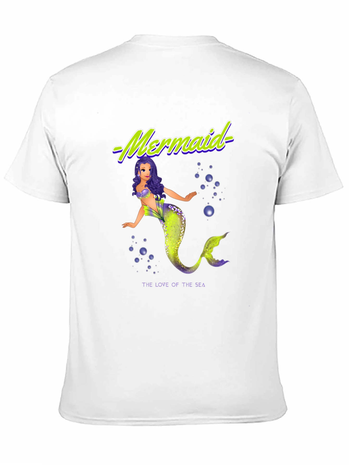 Mermaid Love of the Sea Graphic Black T-Shirt