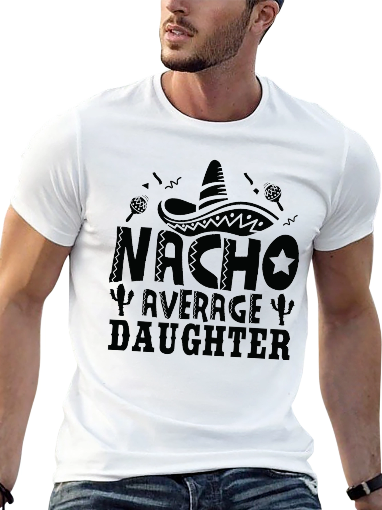 Nacho Average Daughter T-Shirt Black Tee