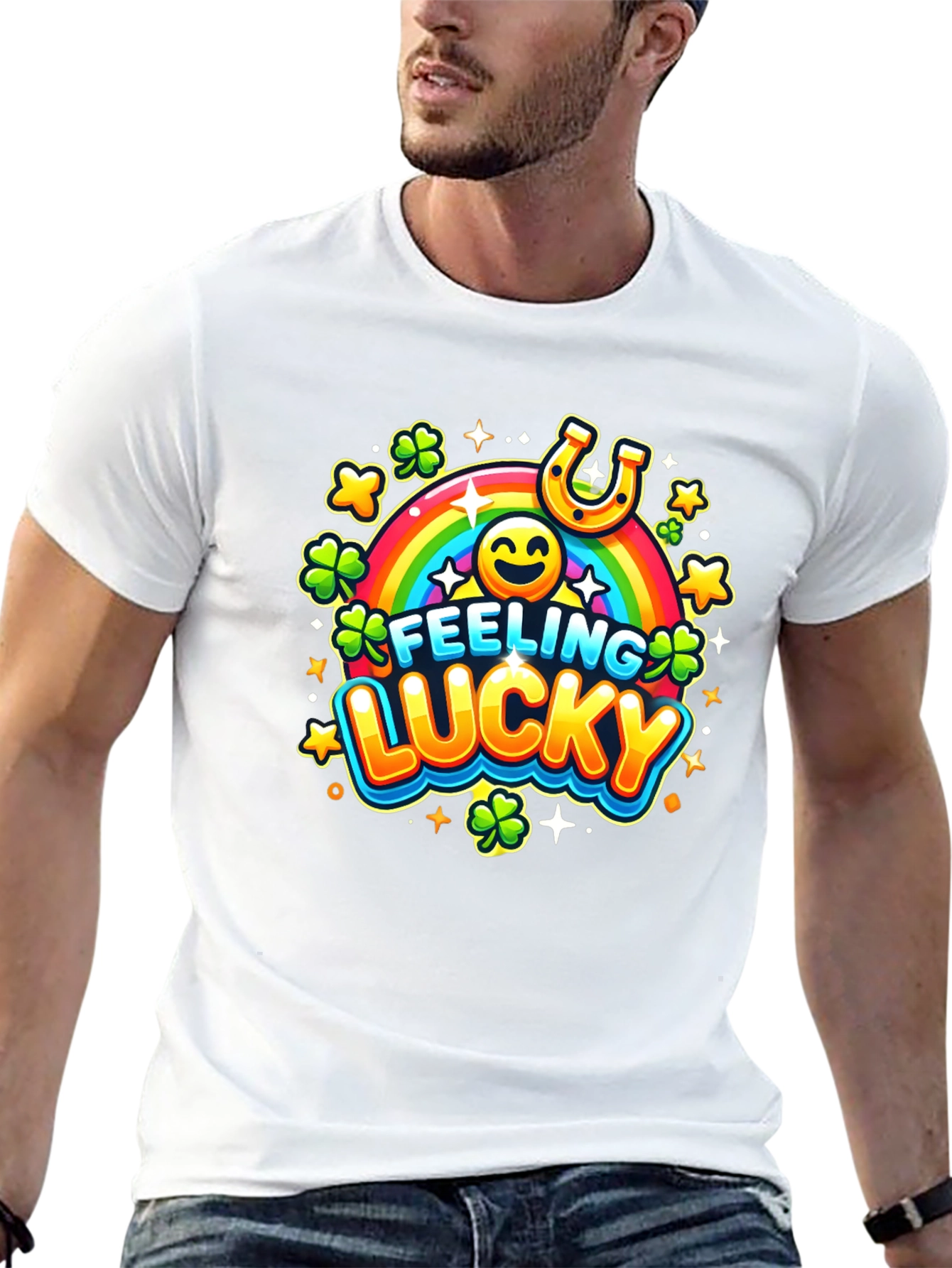 Feeling Lucky St. Patricks Day Black T-Shirt