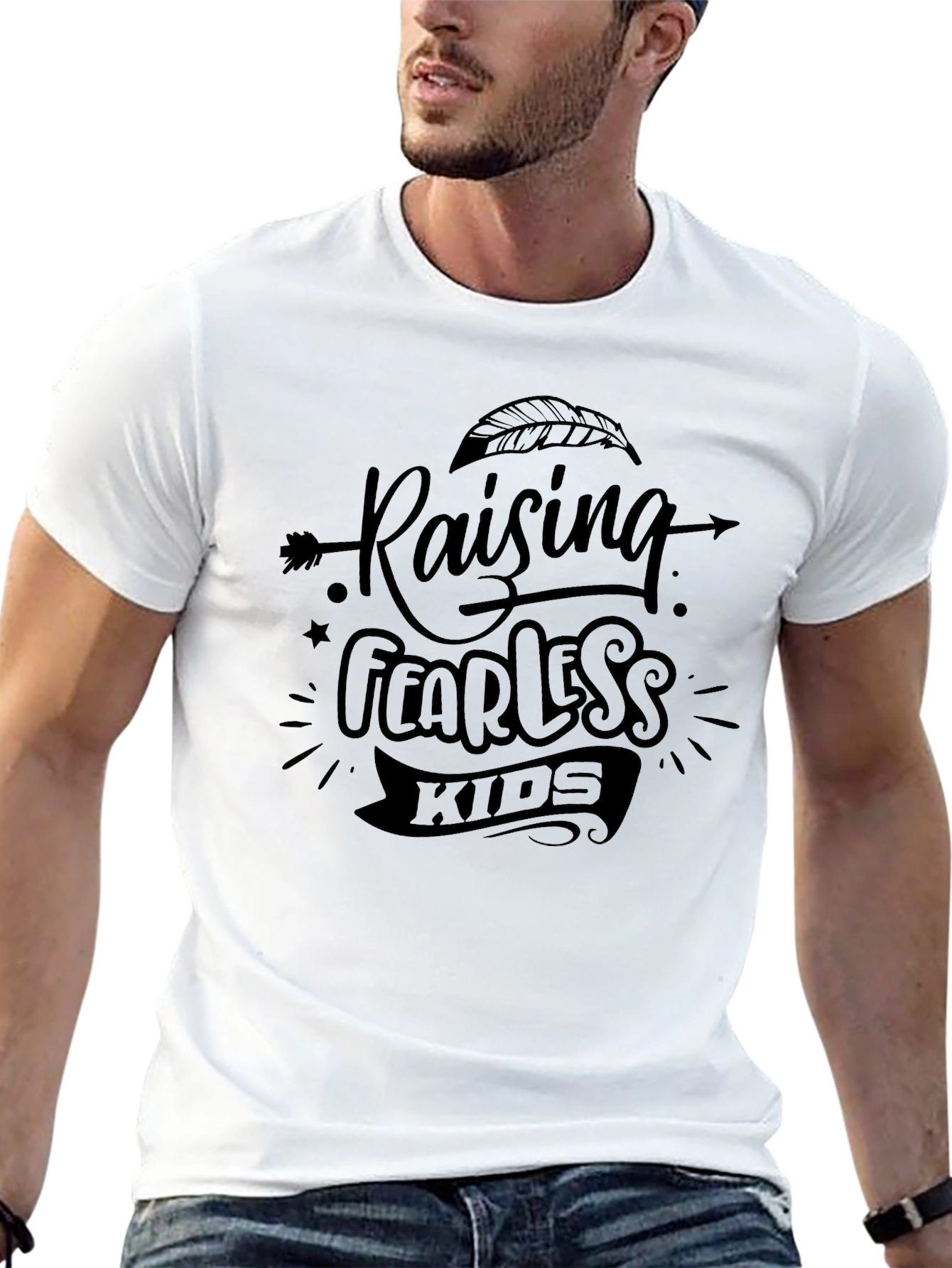 Raising Fearless Kids Black Graphic Tee