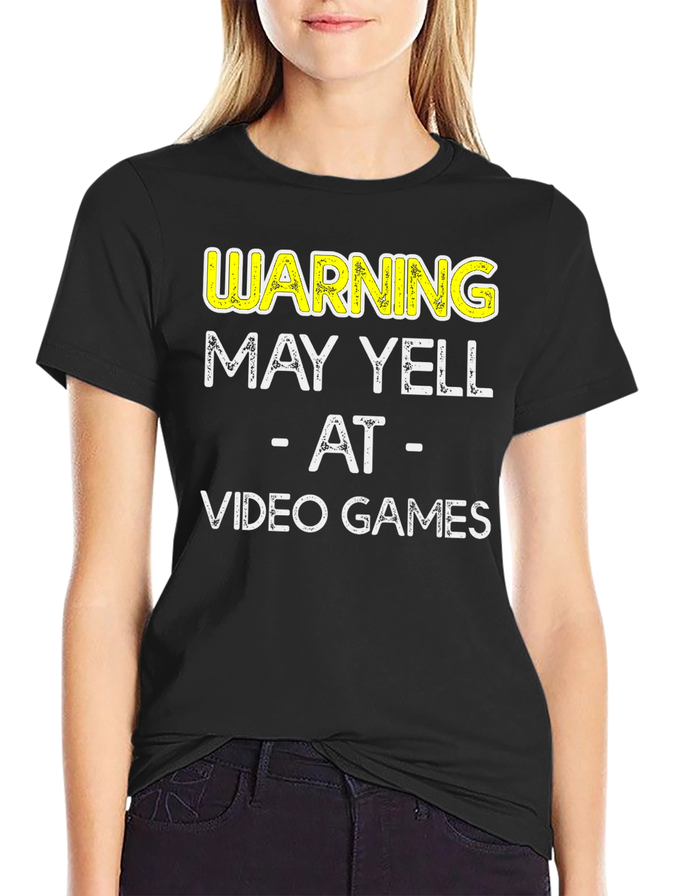 Warning May Yell at Video Games Graphic Tee