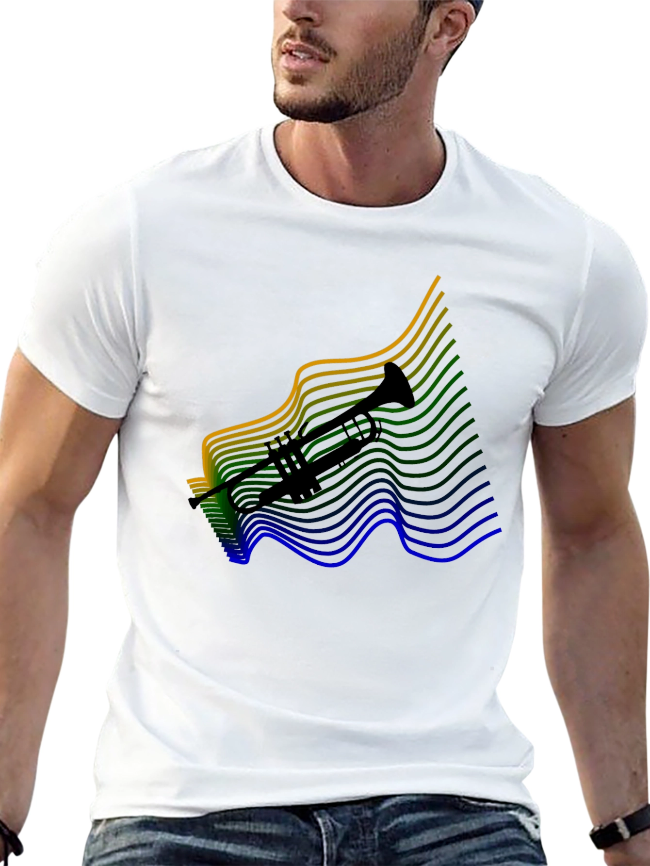 Trumpet Graphic Tee - Black Cotton Blend