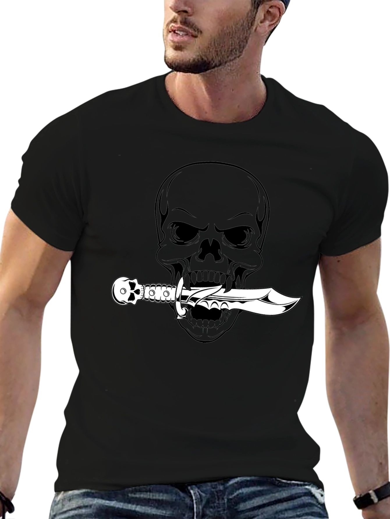 Skull & Dagger Graphic Tee - Mens Black T-Shirt