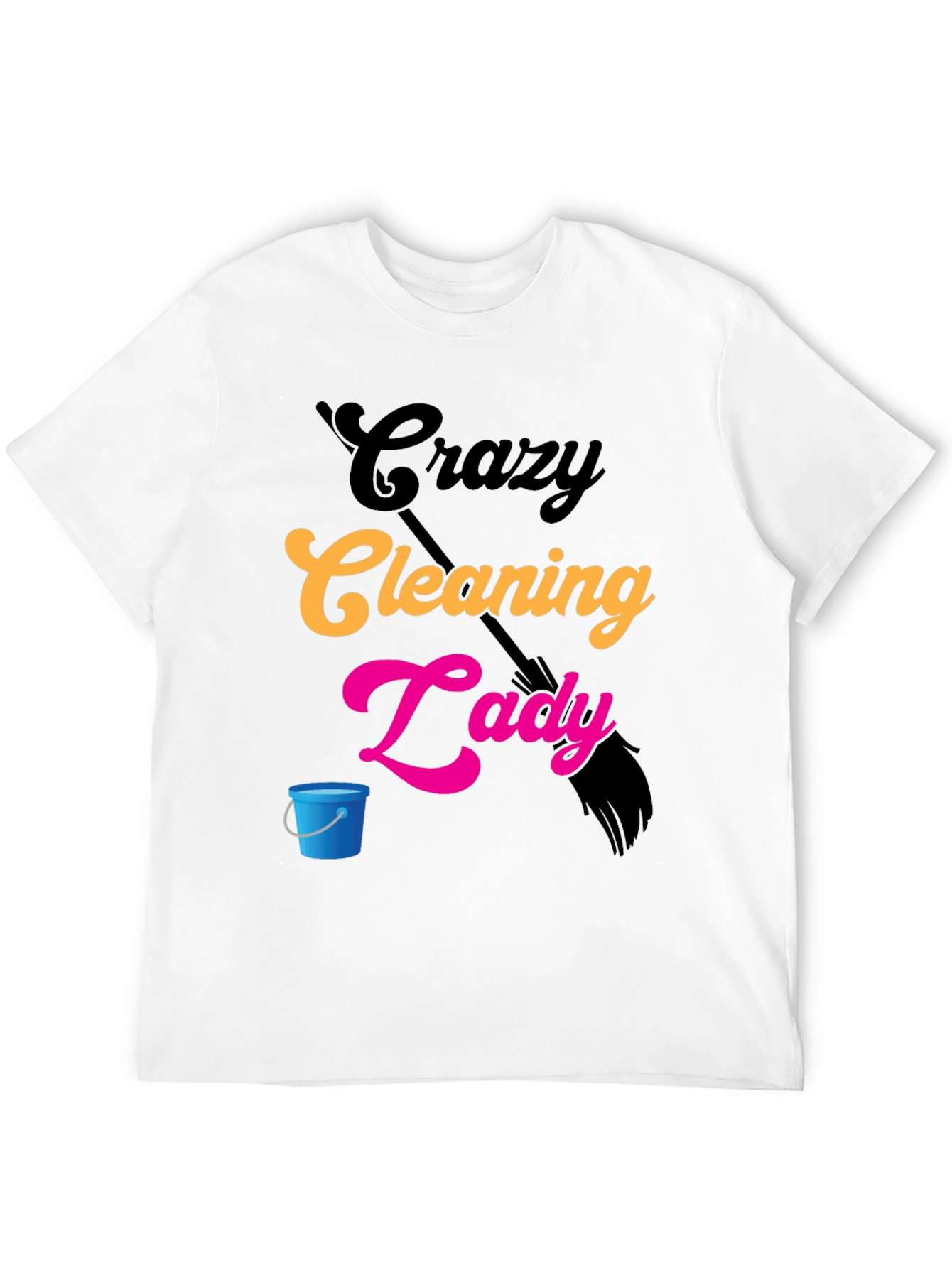 Crazy Cleaning Lady Graphic Tee - Black T-Shirt