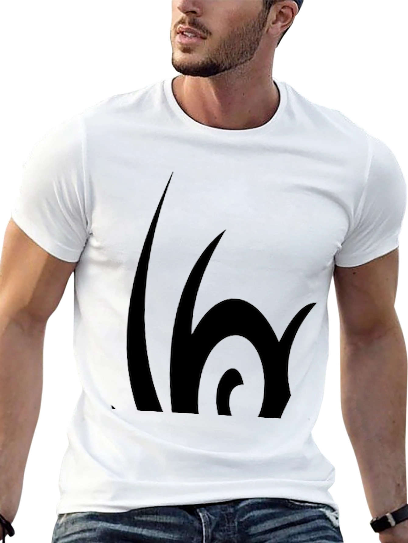 Abstract Graphic Print Mens Black T-Shirt