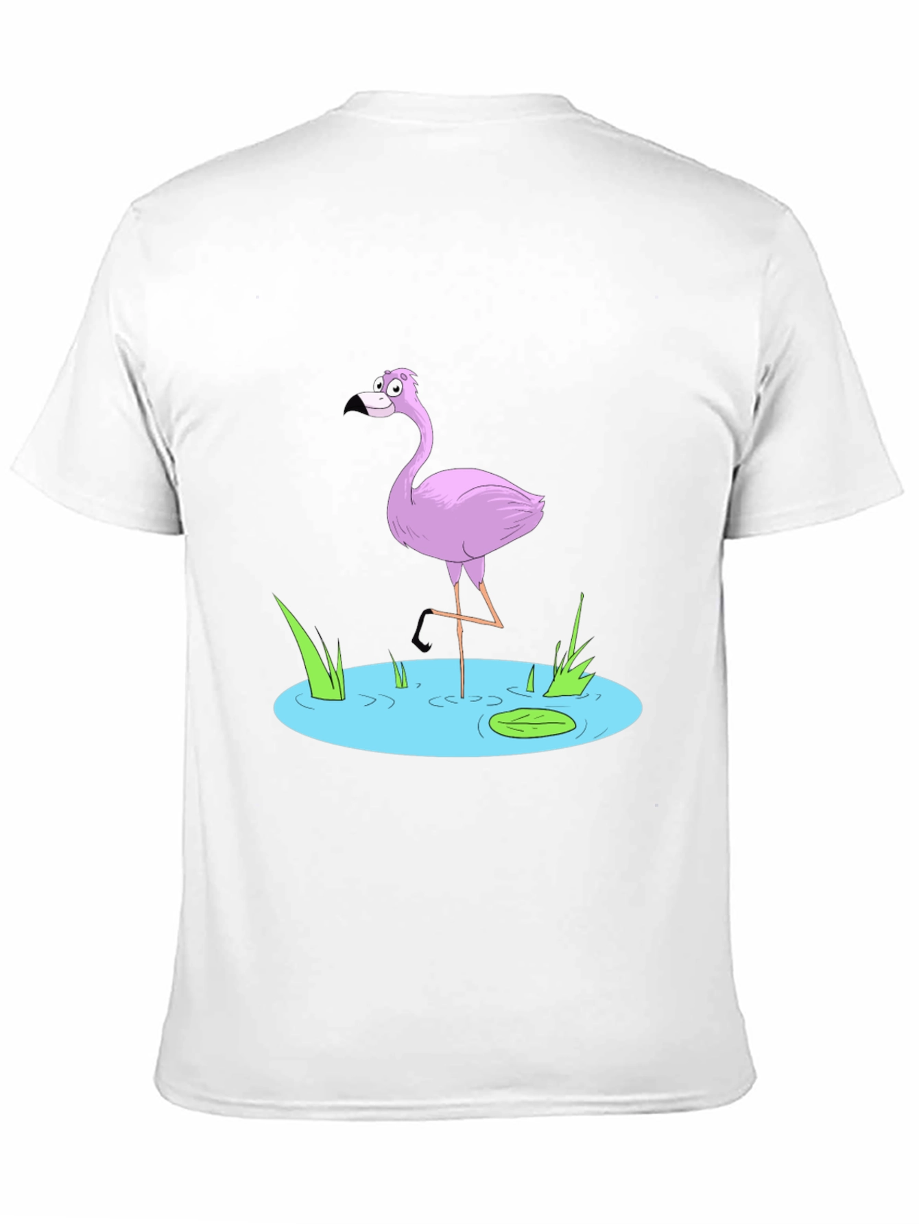 Cartoon Flamingo Black T-Shirt