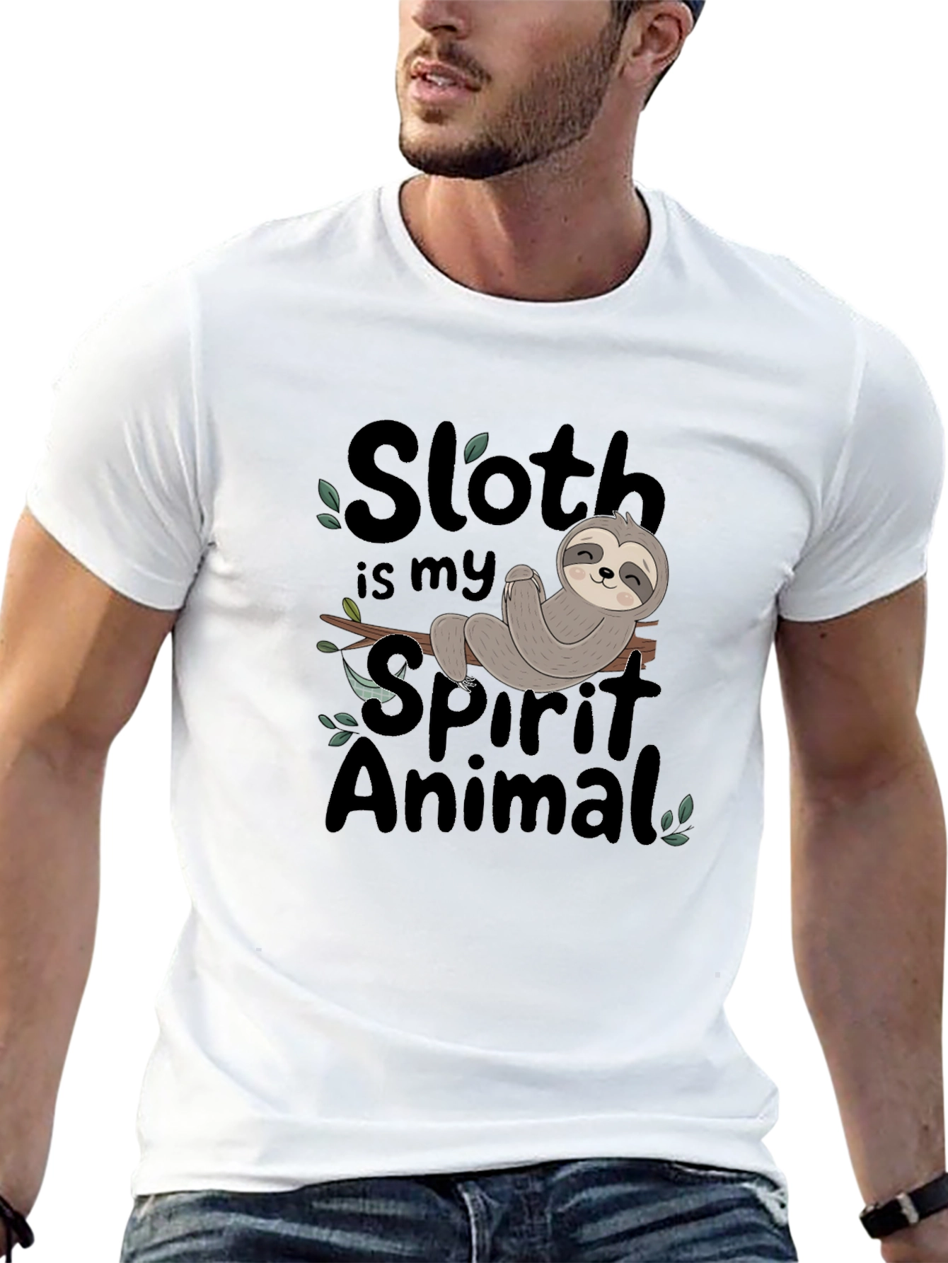 Sloth Spirit Animal Graphic Tee - Relaxed Fit