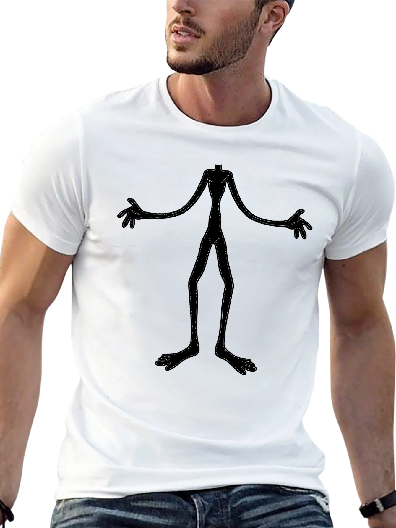 Unique Black T-Shirt - Abstract Figure