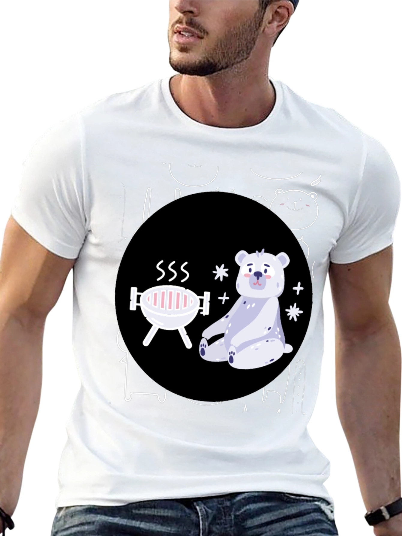 Bear-B-Q Funny Graphic T-Shirt