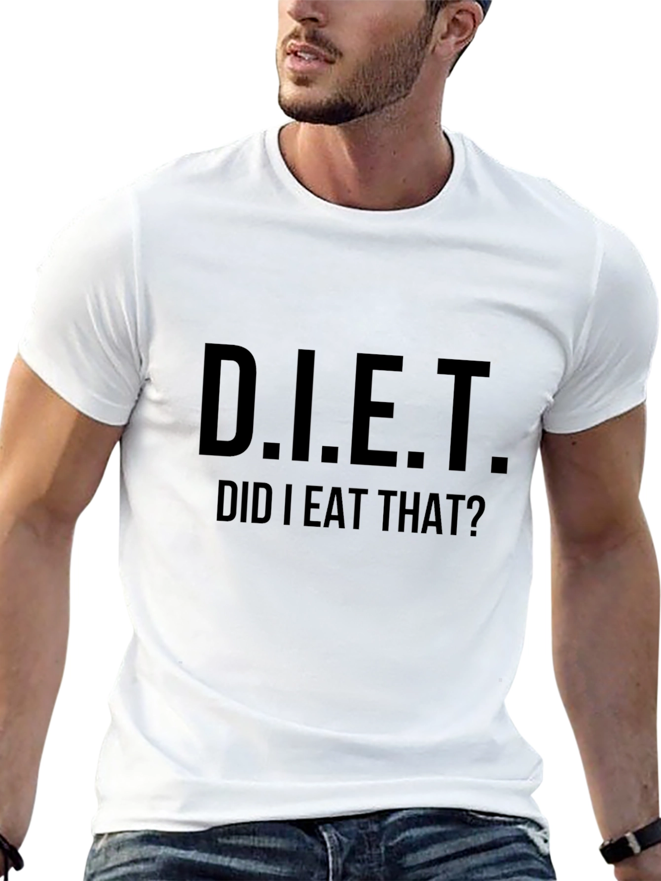 Funny D.I.E.T. Did I Eat That? Black T-Shirt