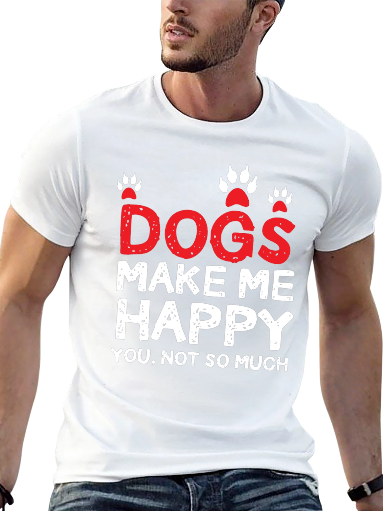 Dogs Make Me Happy Graphic T-Shirt