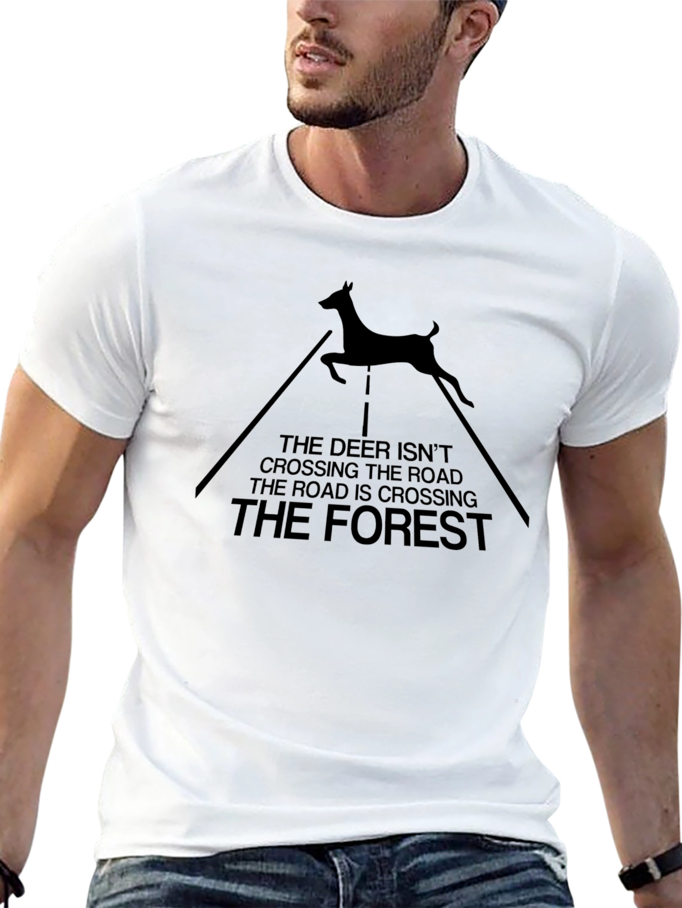 Deer Crossing Forest T-Shirt