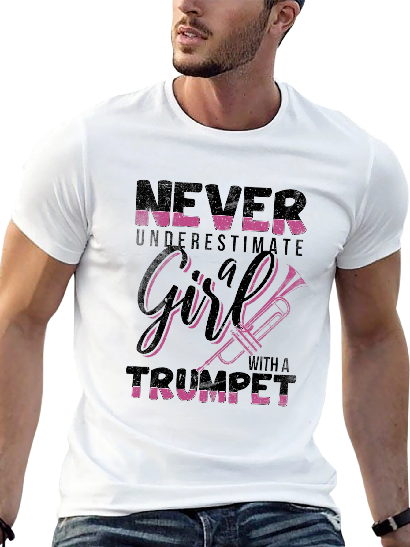 Never Underestimate Girl Trumpet T-Shirt