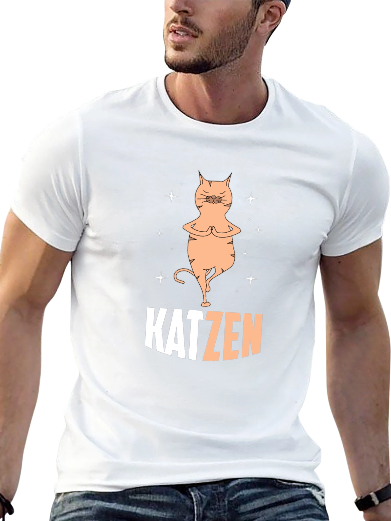 Katzen Yoga Black T-Shirt