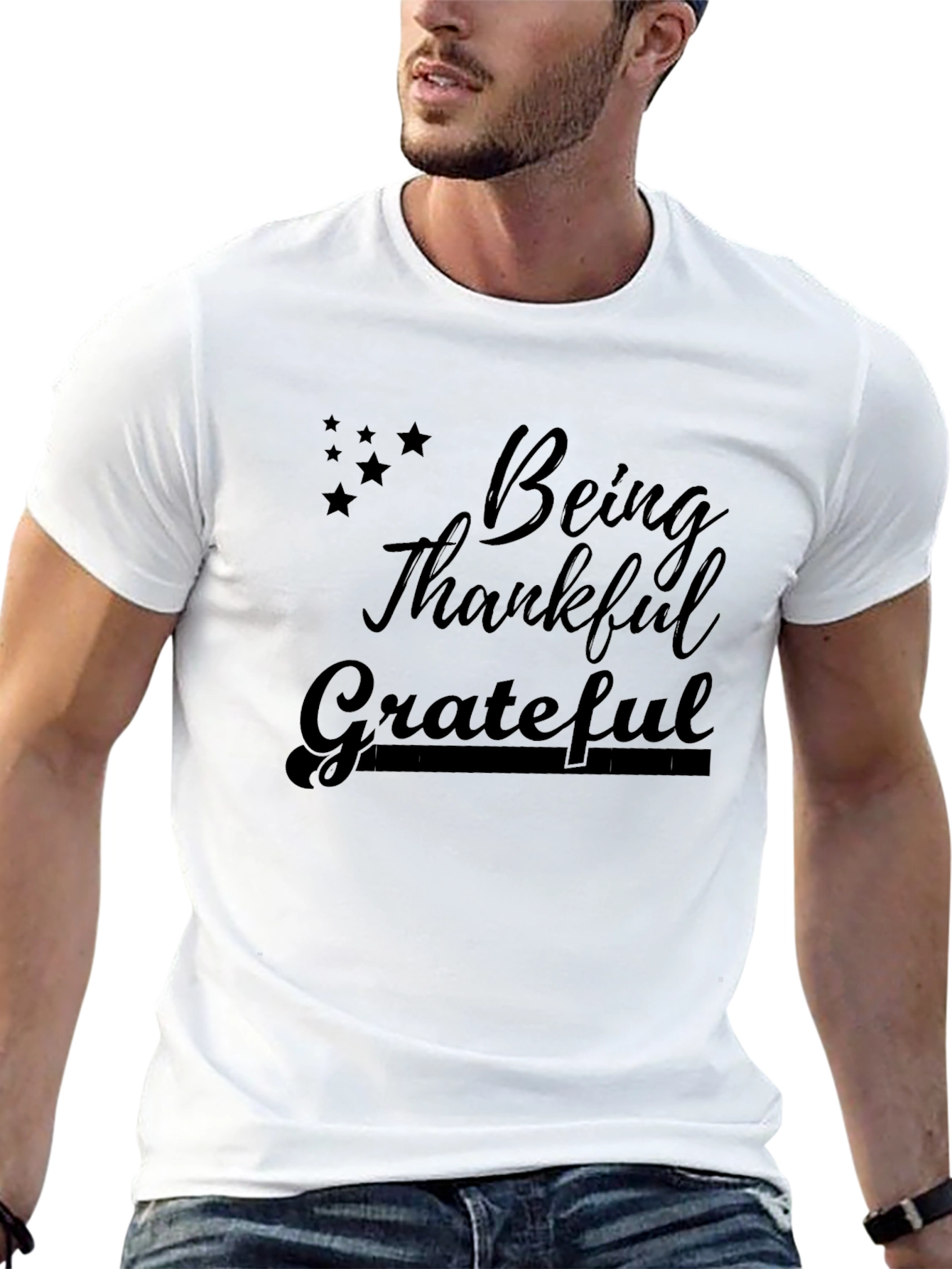 Being Thankful Grateful Black T-Shirt