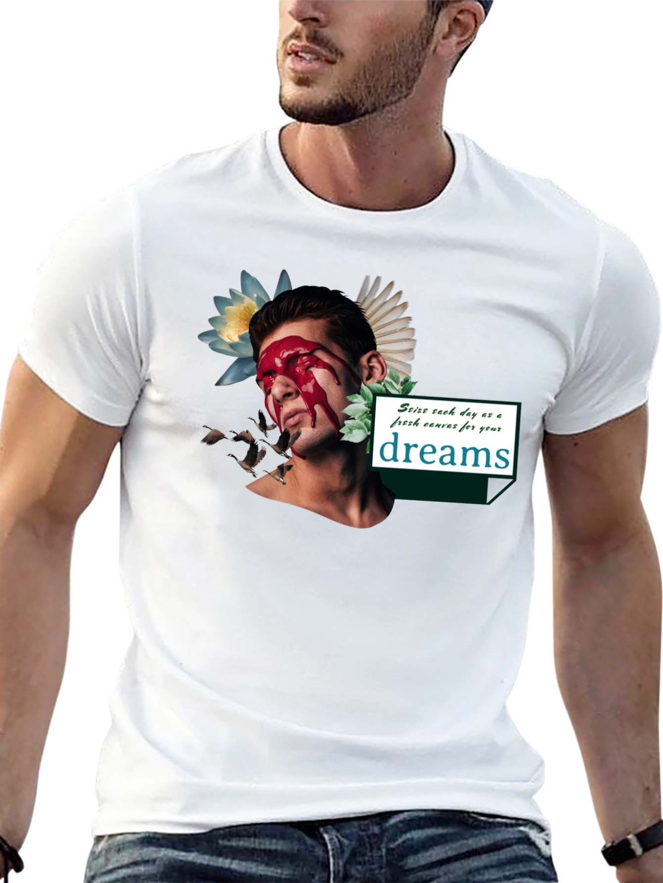 Artistic Graphic Tee - Seize Your Dreams