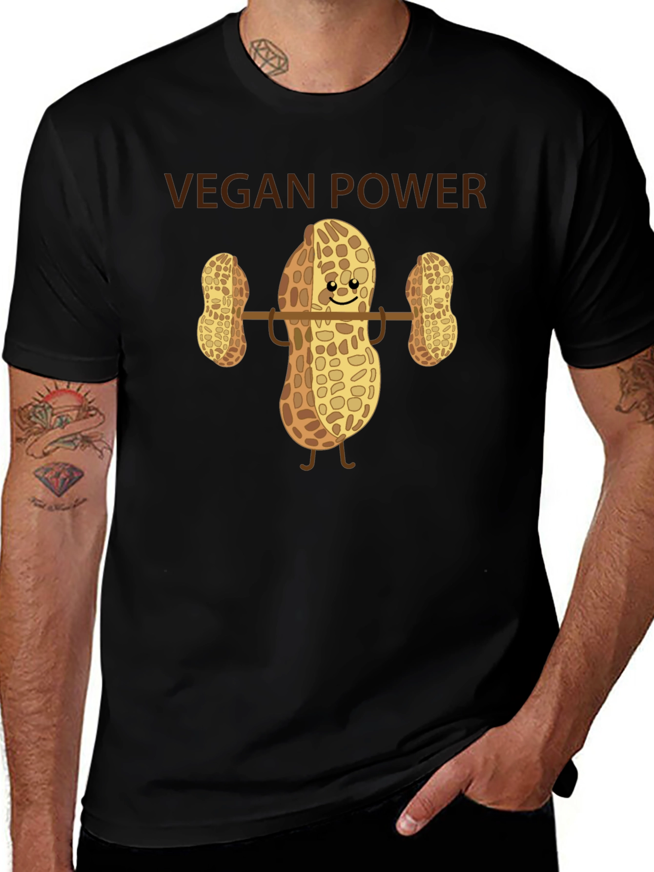 Vegan Power Peanut Weightlifting T-Shirt