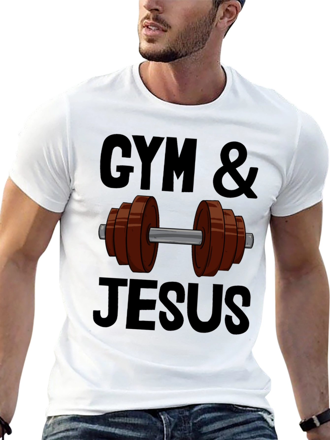 Gym & Jesus Graphic T-Shirt