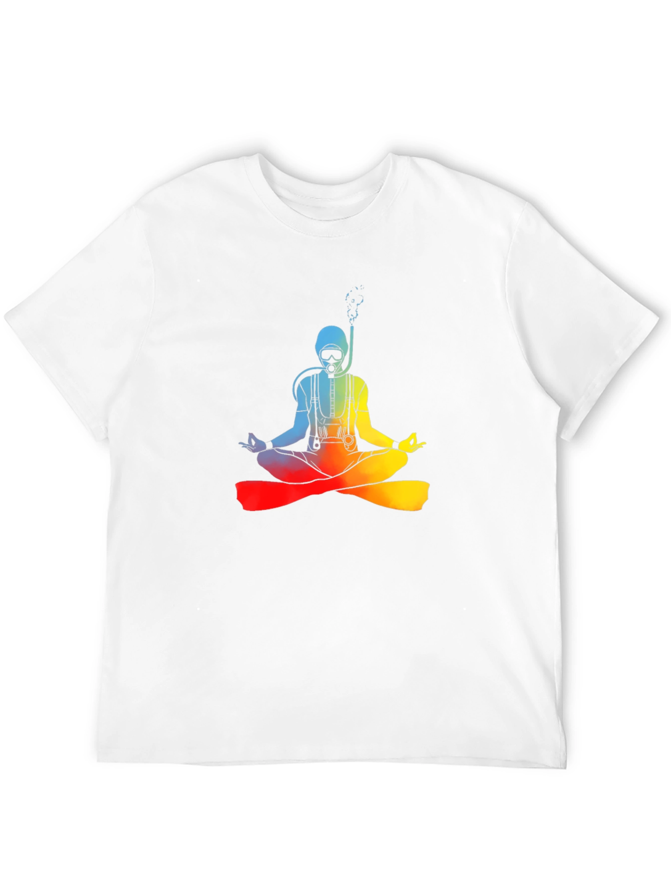 Diver Meditating Rainbow T-Shirt - Zen Underwater