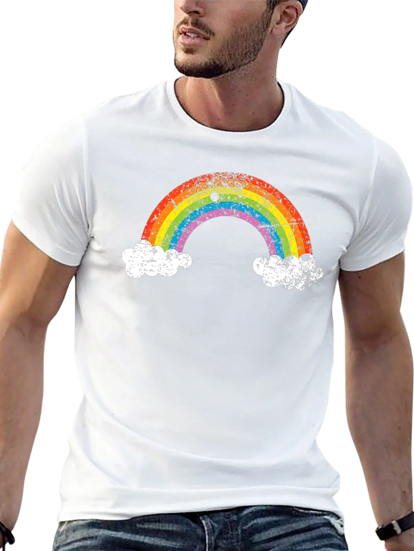 Rainbow Cloud Graphic Tee - Black