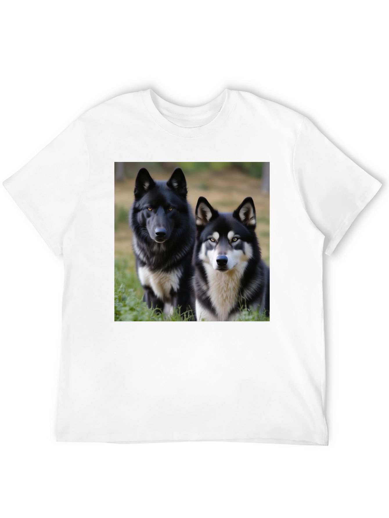 Wolf Duo Graphic Tee - Unisex Black T-Shirt
